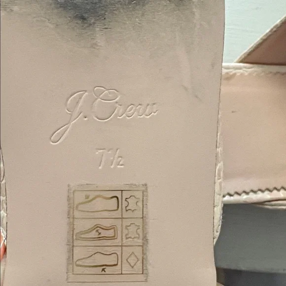 J. Crew Beige Embossed Leather Loafers Cream - Picture 5 of 5